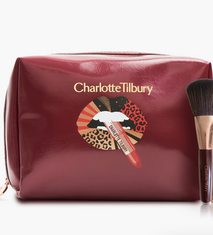 【 現貨 】Charlotte Tilbury 超大容量化妝收納袋 酒紅色 Make up Bag