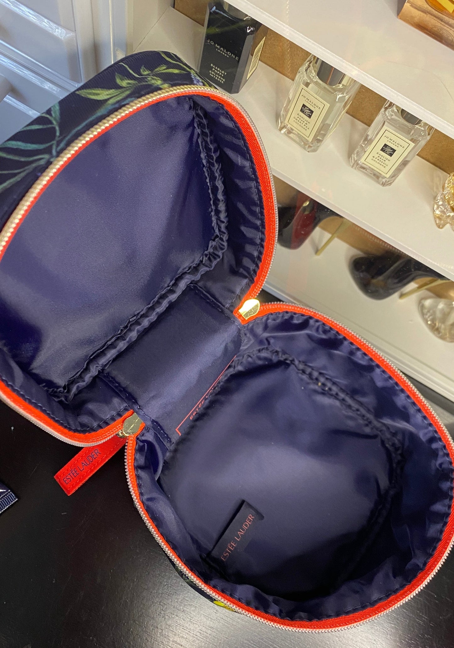 【 現貨 】 Estée Lauder 限量寶藍色午夜花卉系列化妝袋 Makeup Bag