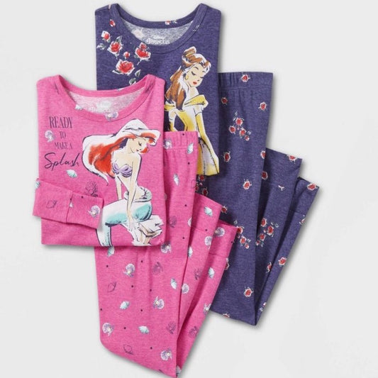 Disney 迪士尼公主小朋友睡衣套裝 （一套4件 Belle Ariel