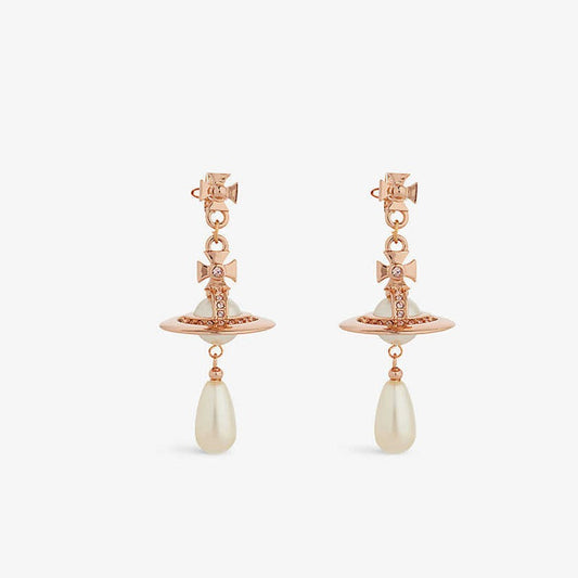 【 現貨 】 Vivienne Westwood玫瑰金珍珠耳環 Pearl Drop Earrings