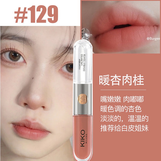 【 訂購 】Kiko 不沾杯 杏仁米棕雙色唇釉 129色 <斷貨皇> Lipstick